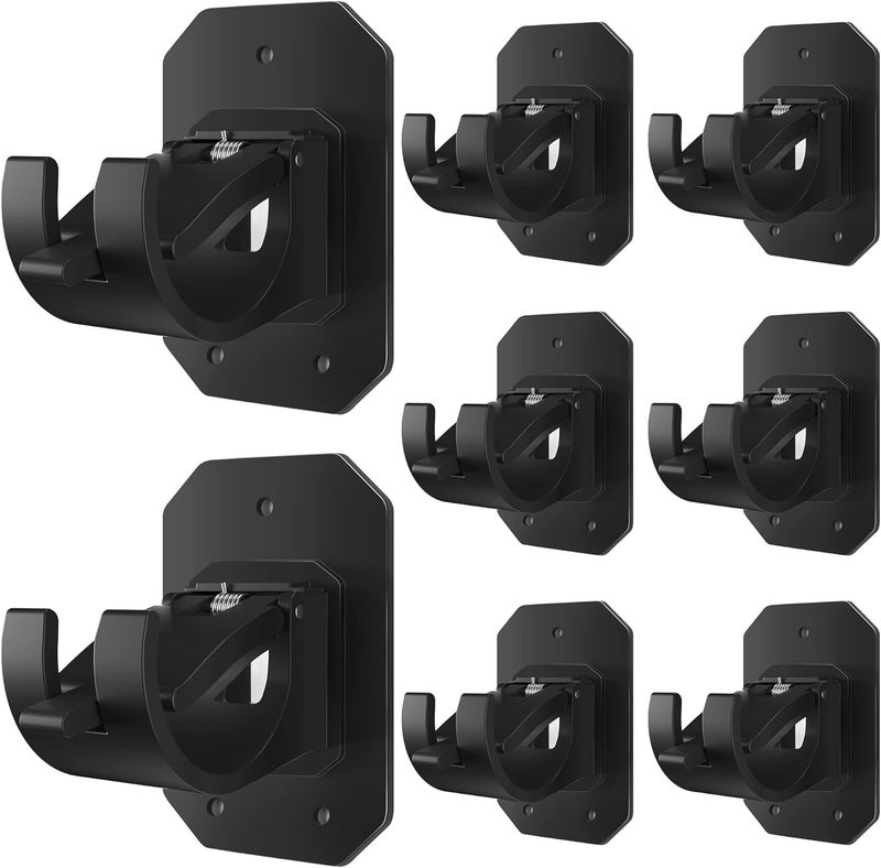 Codoule 8PCS Upgraded No Drill Curtain Rod Brackets No Drilling Curtain Rod Holders Self Adhesive Curtain Rod Hooks Nail Free Adjustable Curtain Hangers Suitable for Poles of 0.62~1.57 Inch - Image 1